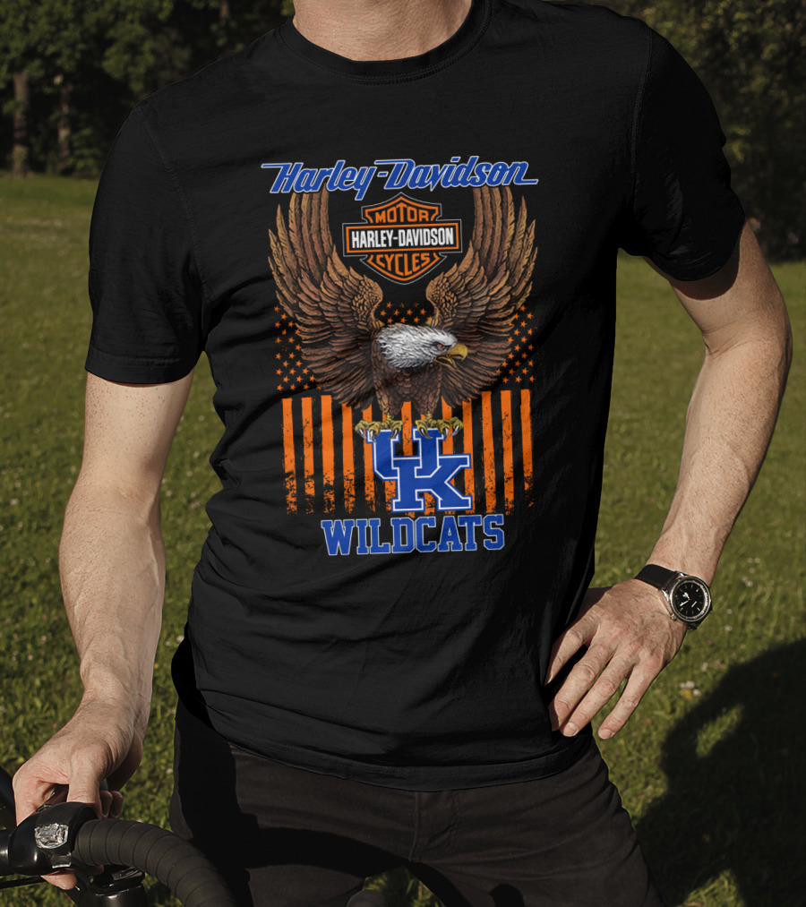 Harley Davidson Motor Cycles Eagle Uk Wildcats T-Shirt