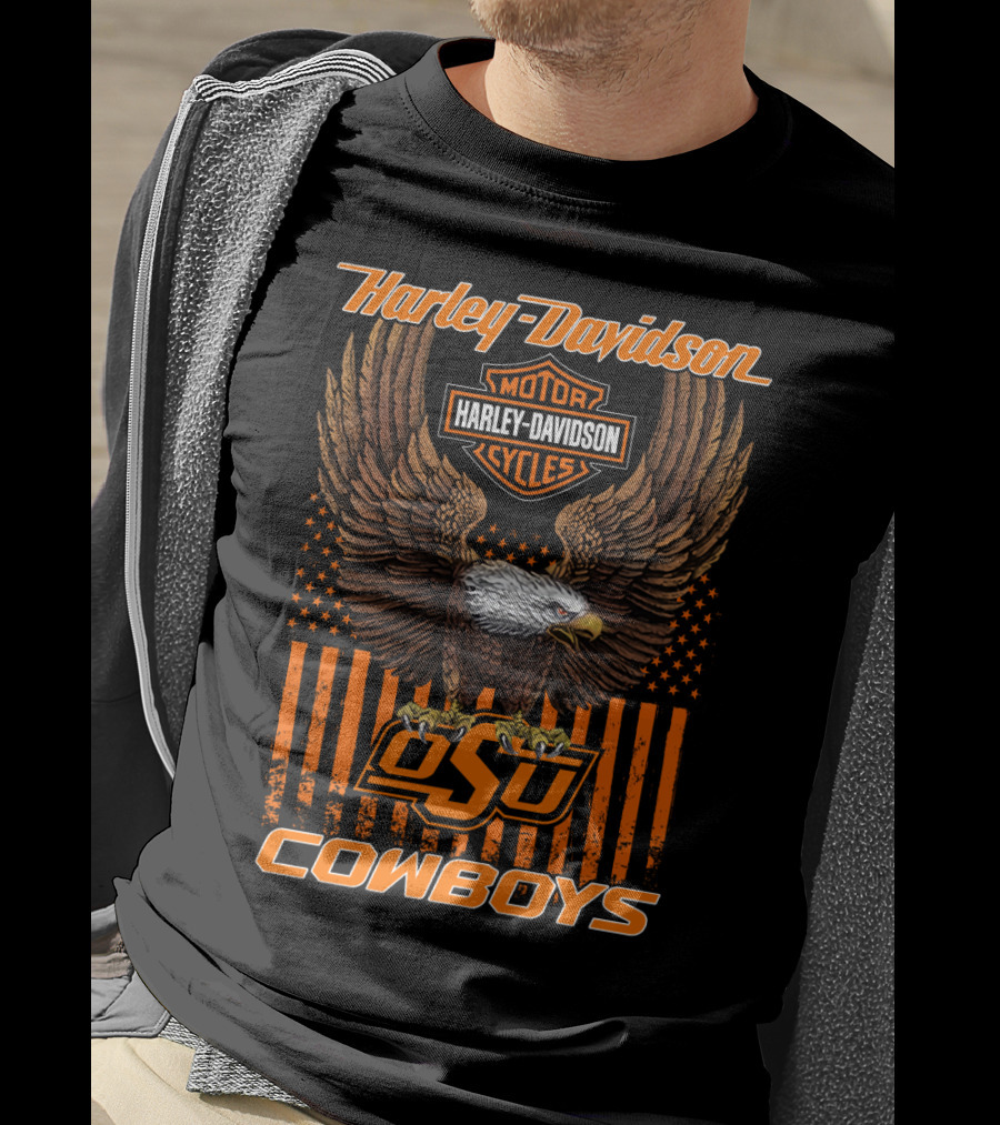 Harley Davidson Osu Cowboys Eagle T-Shirt
