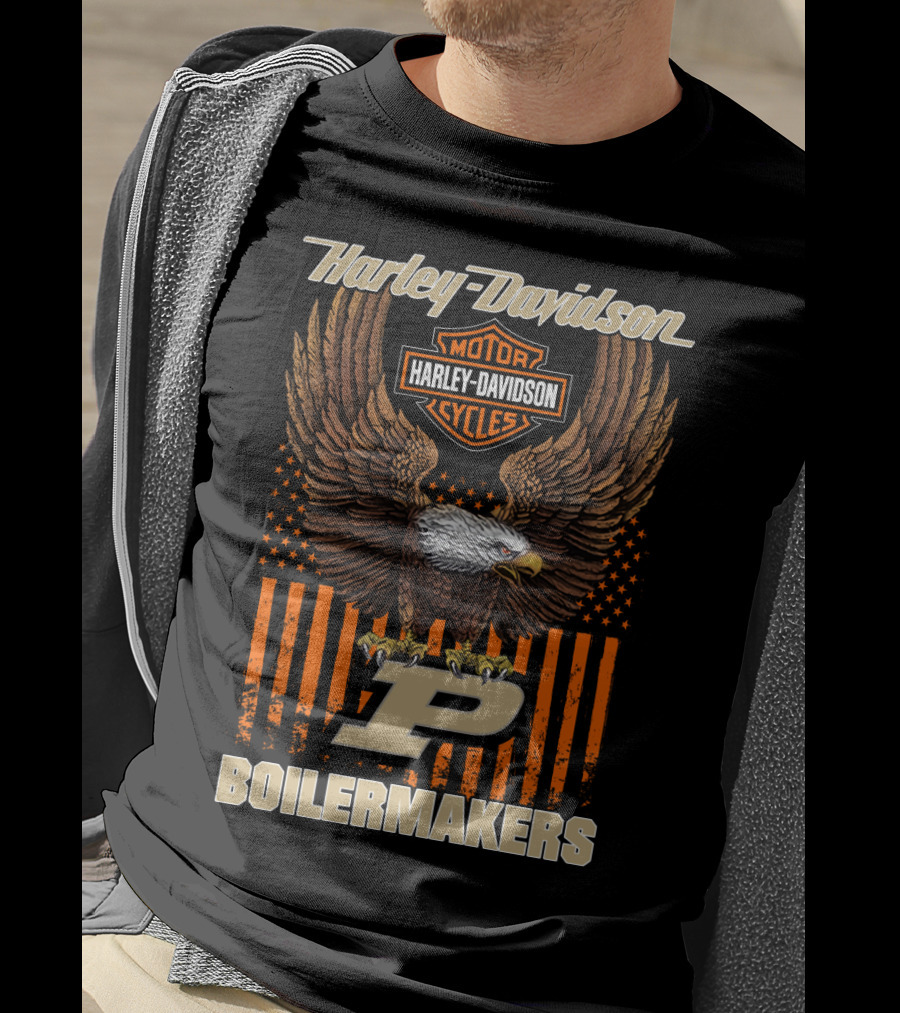 Harley Davidson Motor Cycles Purdue Boilermakers Eagle P T-Shirt