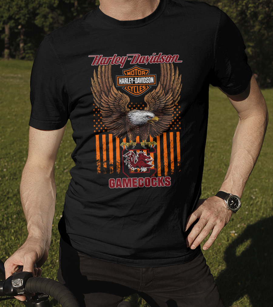 Harley Davidson Motorcycles Eagle South Carolina Gamecocks T-Shirt