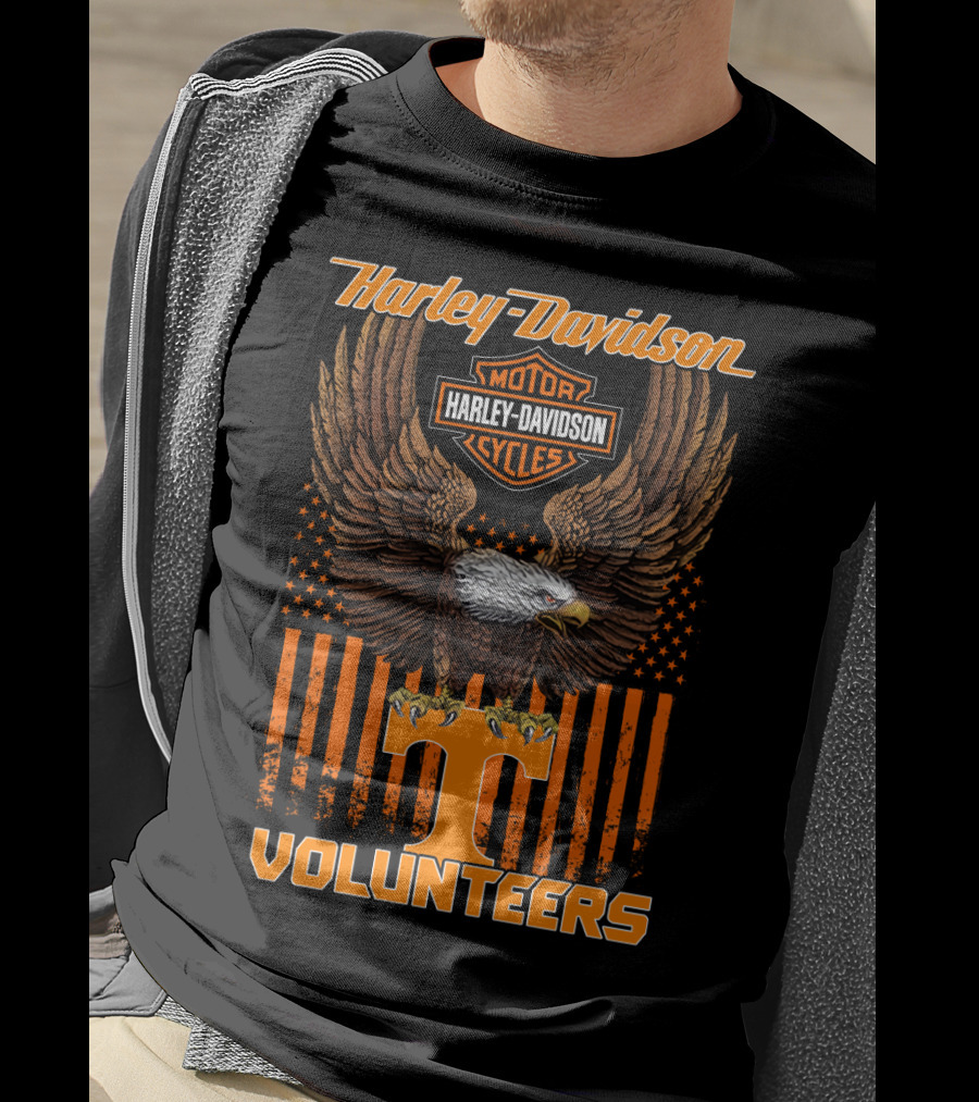 Harley Davidson Motor Cycles Tennessee Volunteers Eagle T-Shirt