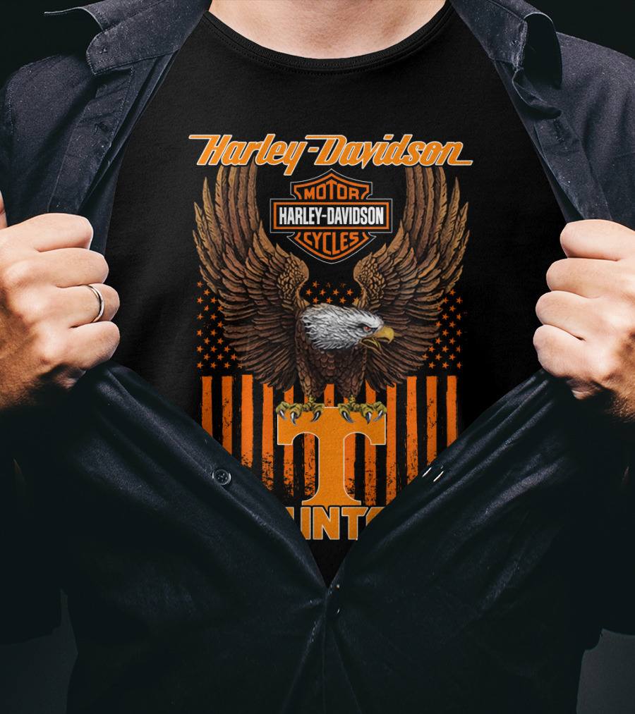 Harley Davidson Motor Cycles Tennessee Volunteers Eagle T-Shirt