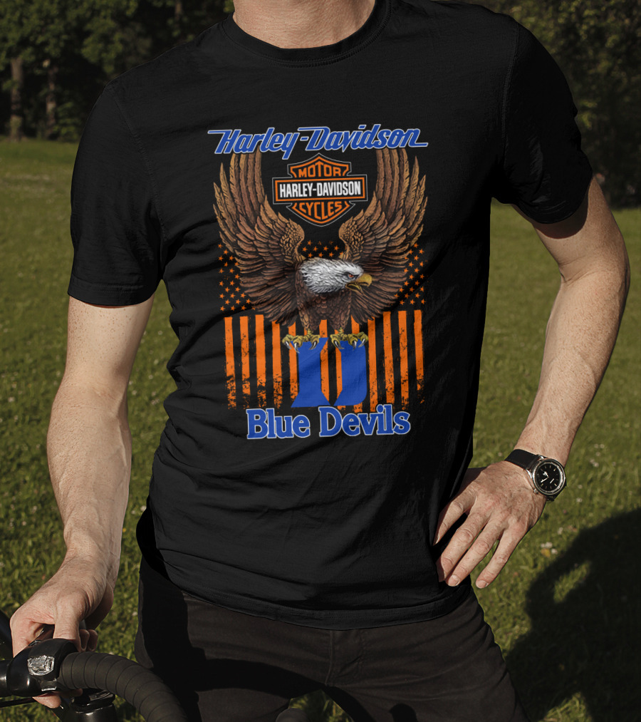 Harley Davidson Motorcycles Eagle Duke Blue Devils T-Shirt