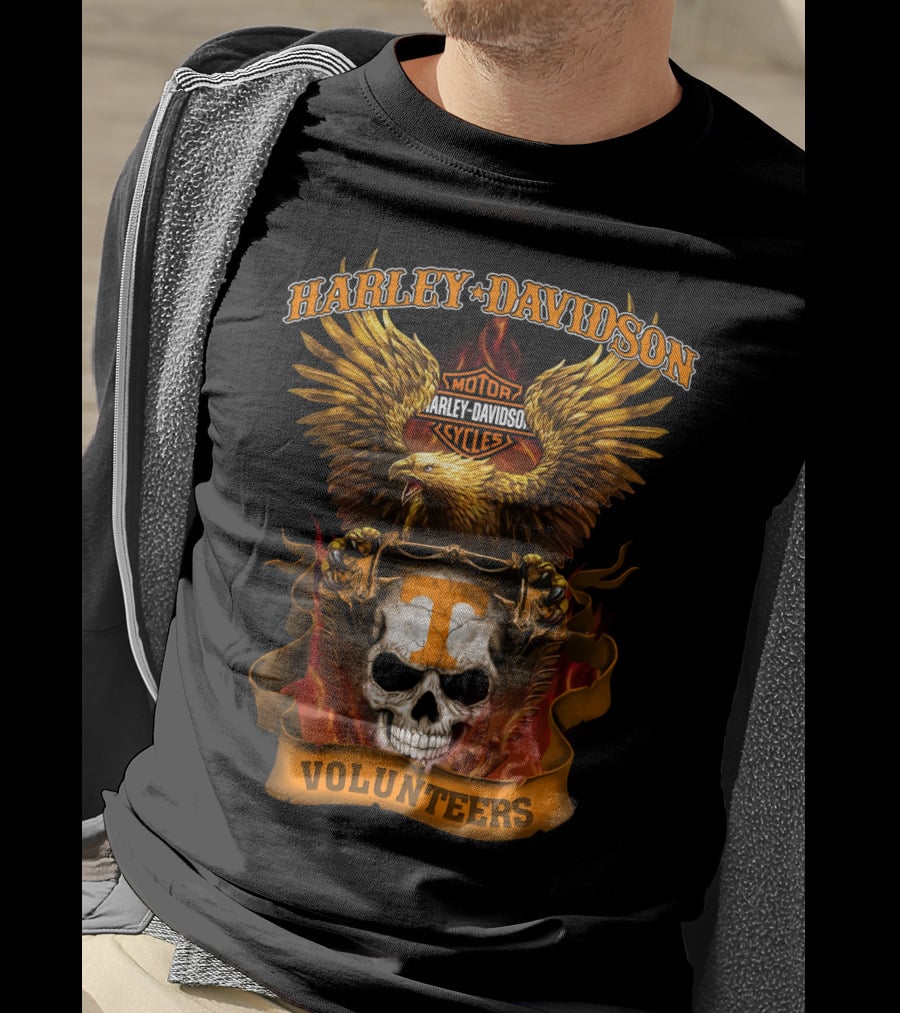 Harley Davidson Motorcycles Volunteers Eagle Skull 2803Hl Tennessee T-Shirt
