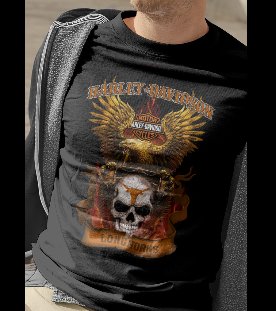 Harley Davidson Motorcycles Longhorns T-Shirt