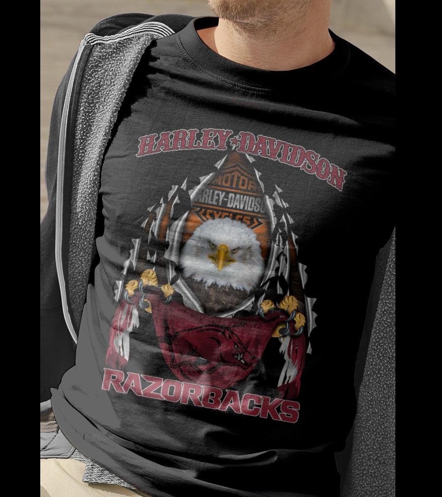 Harley Davidson Motor Cycles Razorbacks T-Shirt