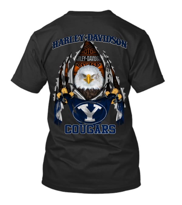 Harley Davidson Motor Cycles Eagle Y Cougars T-Shirt