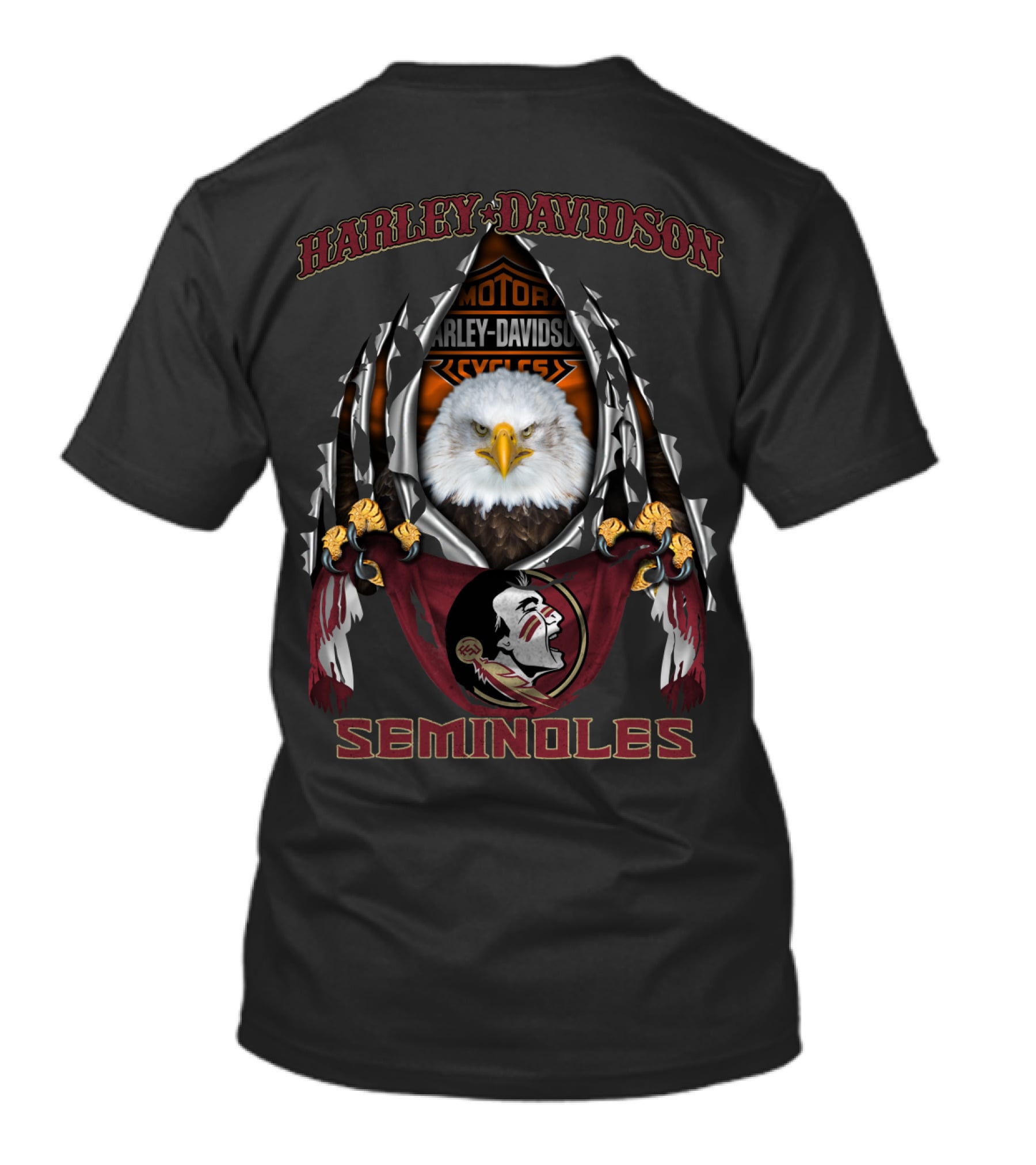Harley Davidson Seminoles Florida State Ncaa Bald Eagle T-Shirt