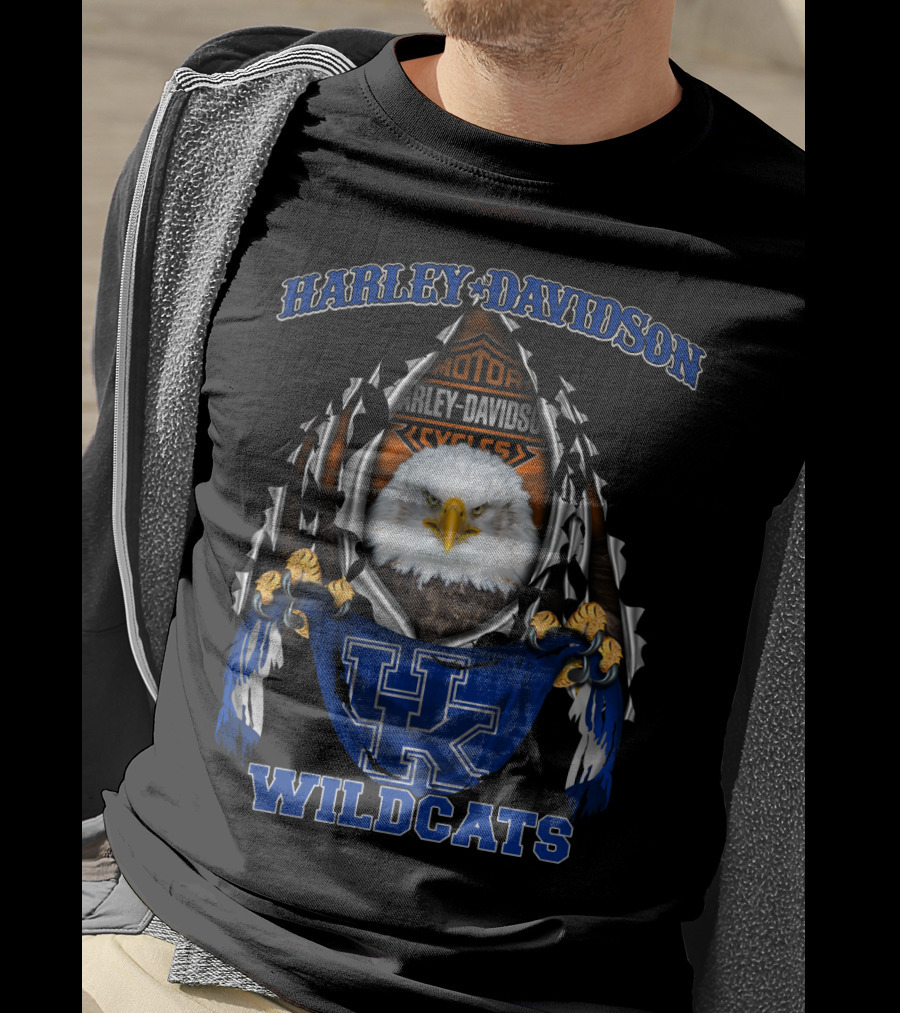 Harley Davidson Kentucky Wildcats Eagles Motor Cycles T-Shirt