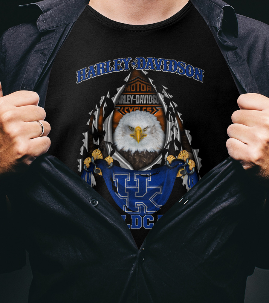 Harley Davidson Kentucky Wildcats Eagles Motor Cycles T-Shirt