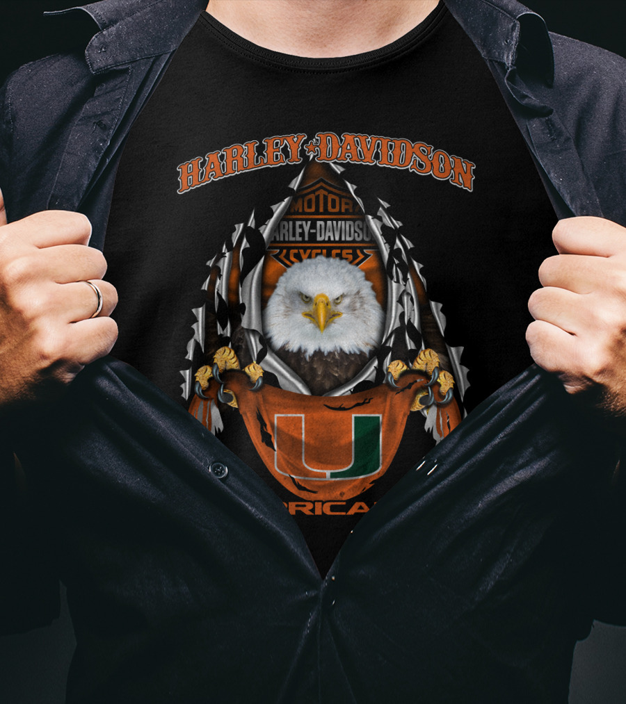 Harley Davidson Eagles Ncaa Miami Hurricanes U T-Shirt