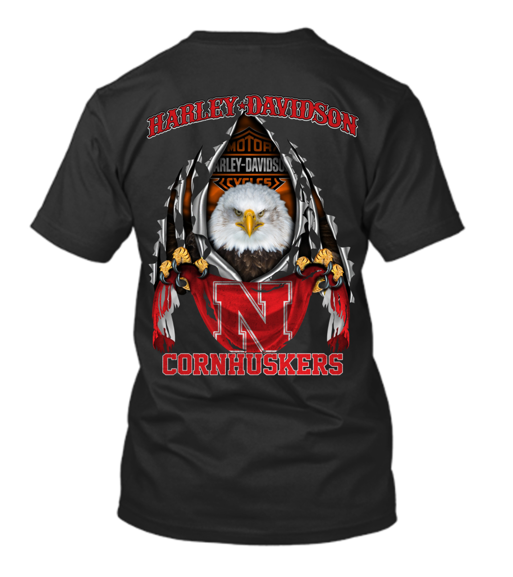 Harley Davidson Nebraska Cornhuskers Eagle Motorcycles T-Shirt