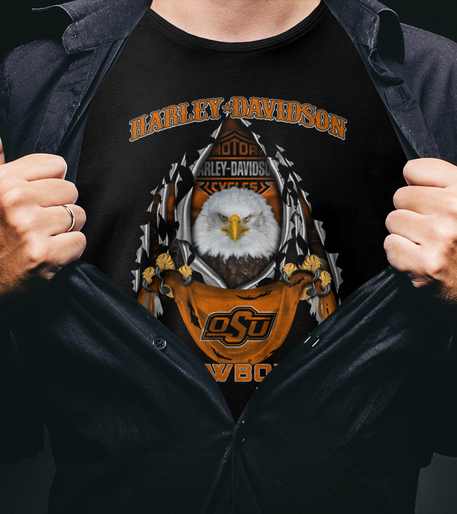 Harley Davidson Osu Cowboys Eagle Motorcycles T-Shirt