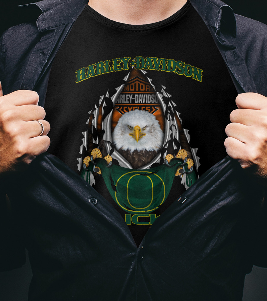 Harley Davidson Motorcycles Oregon Ducks Eagles T-Shirt