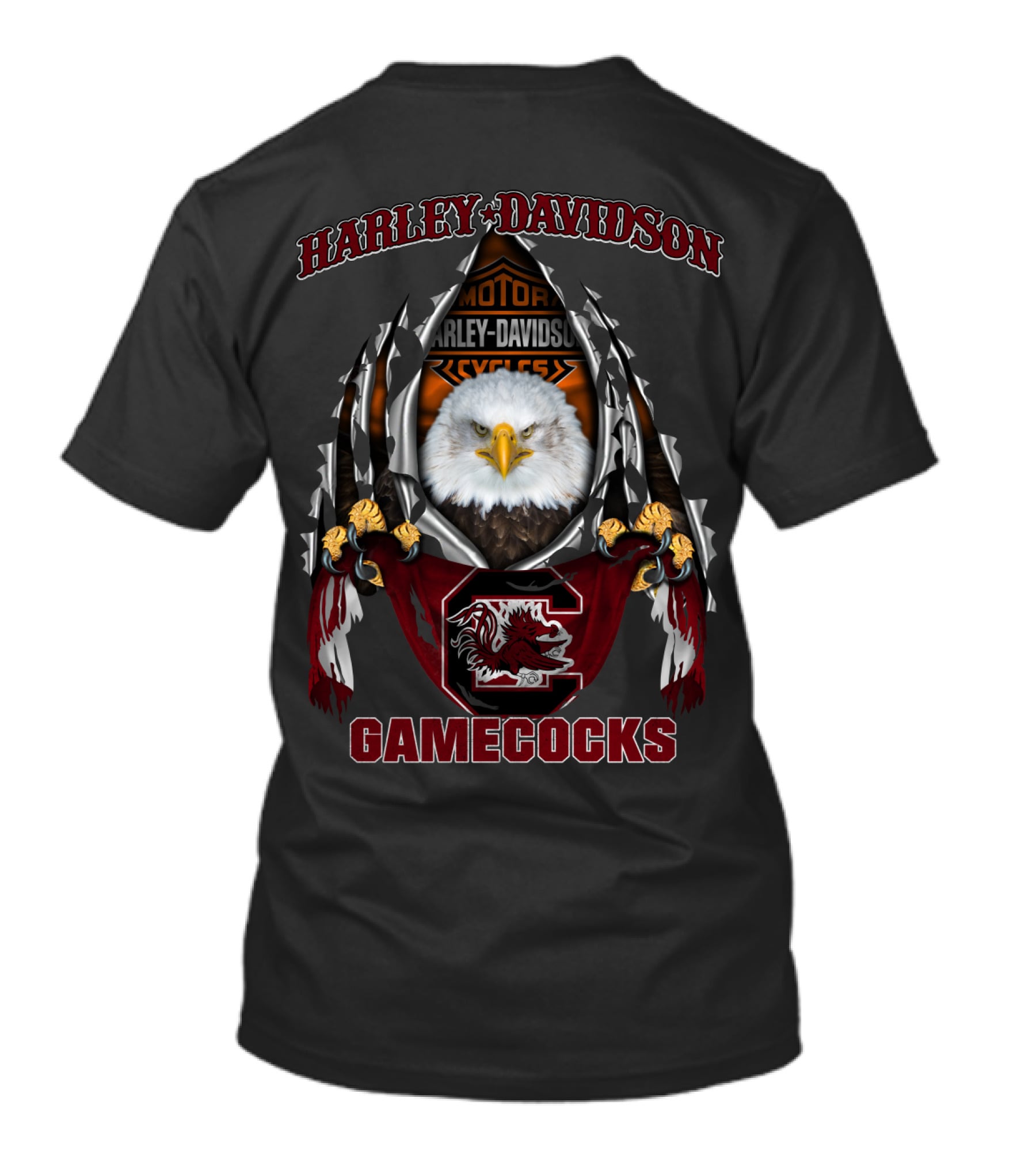Harley Davidson South Carolina Gamecocks Eagle Motorcycles T-Shirt