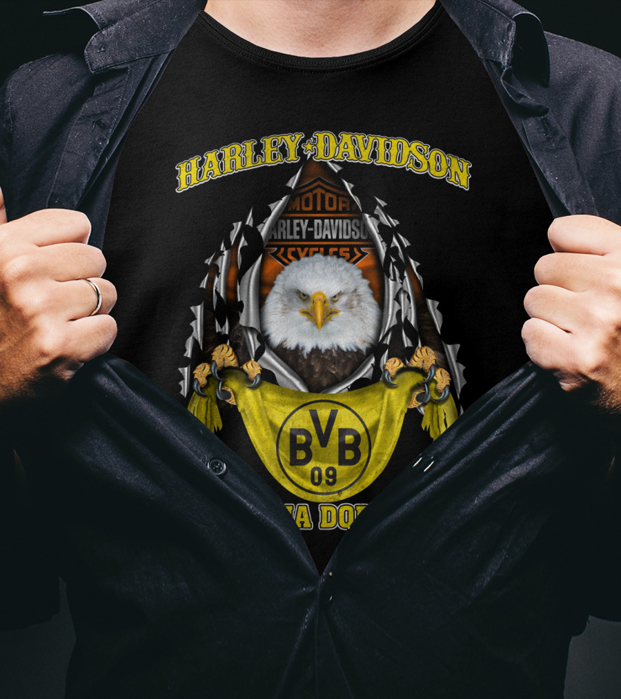 Harley Davidson Bvb 09 Borussia Dortmund Eagle Motor Cycles T-Shirt
