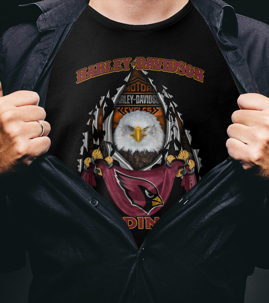 Harley Davidson Motor Cycles Eagle Cardinals Arizona Cardinals T-Shirt