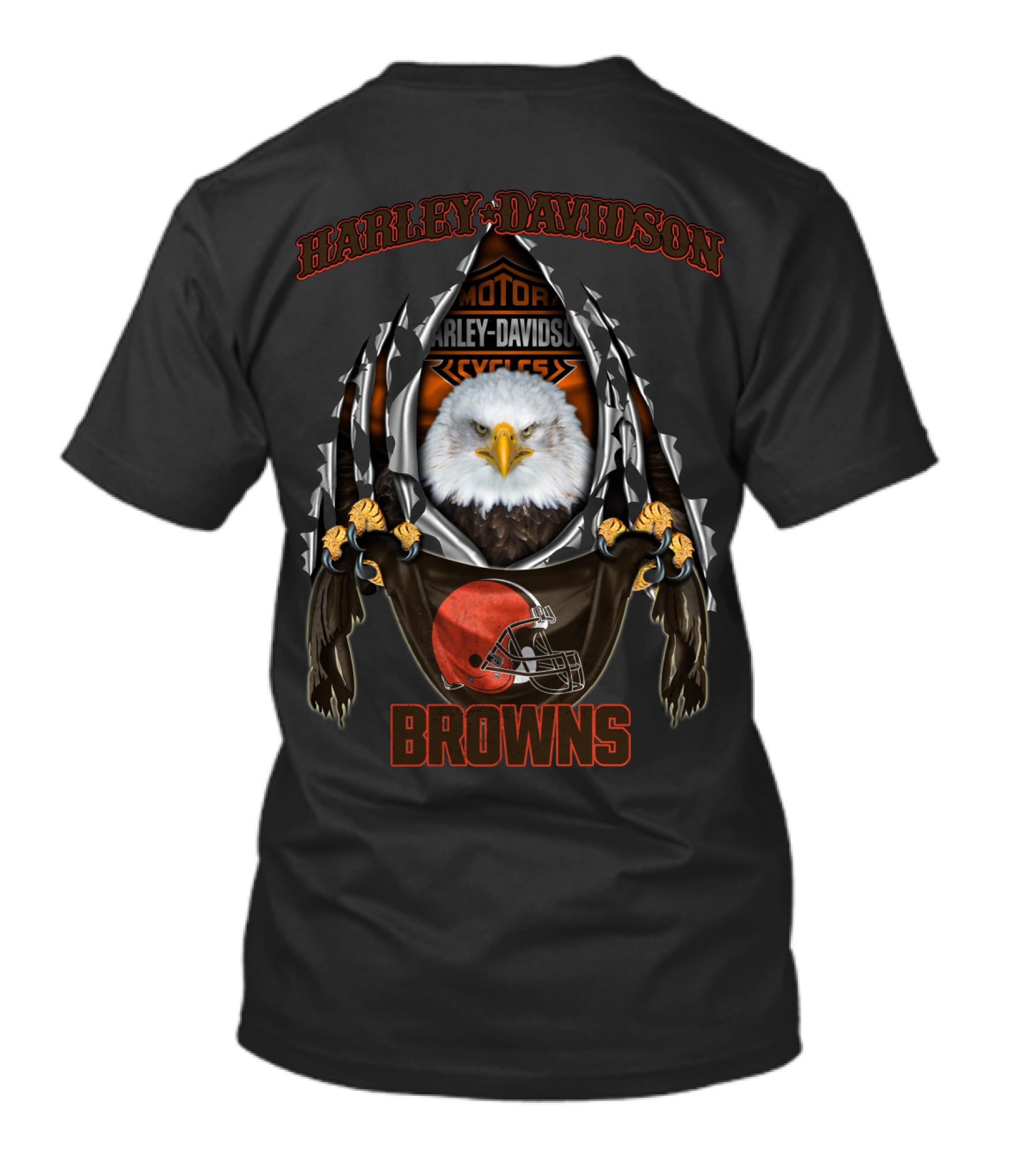 Harley Davidson Motor Cycles Browns Eagle Cleaveland Browns T-Shirt