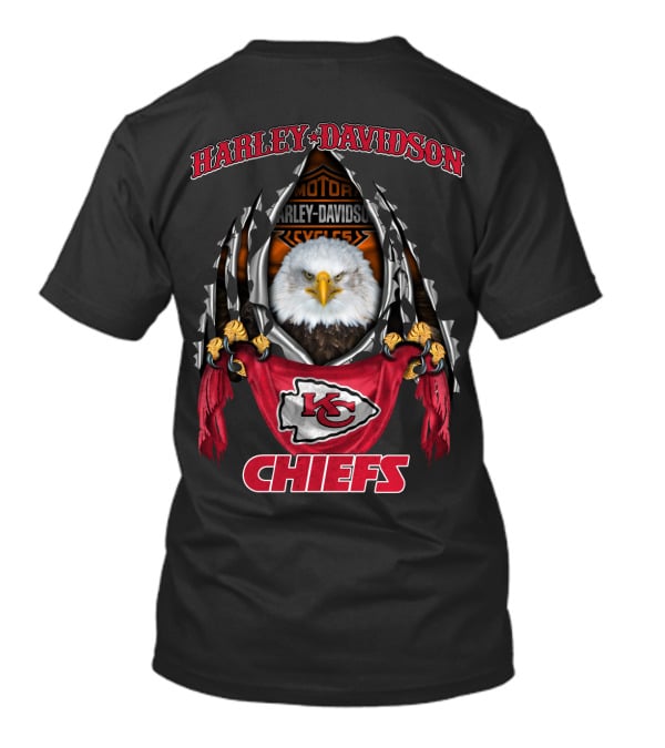 Harley Davidson Kansas City Chiefs Eagle Motorcycles Nfl T-Shirt