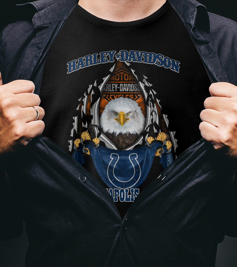 Harley Davidson Motor Indianapolis Colts Eagle T-Shirt