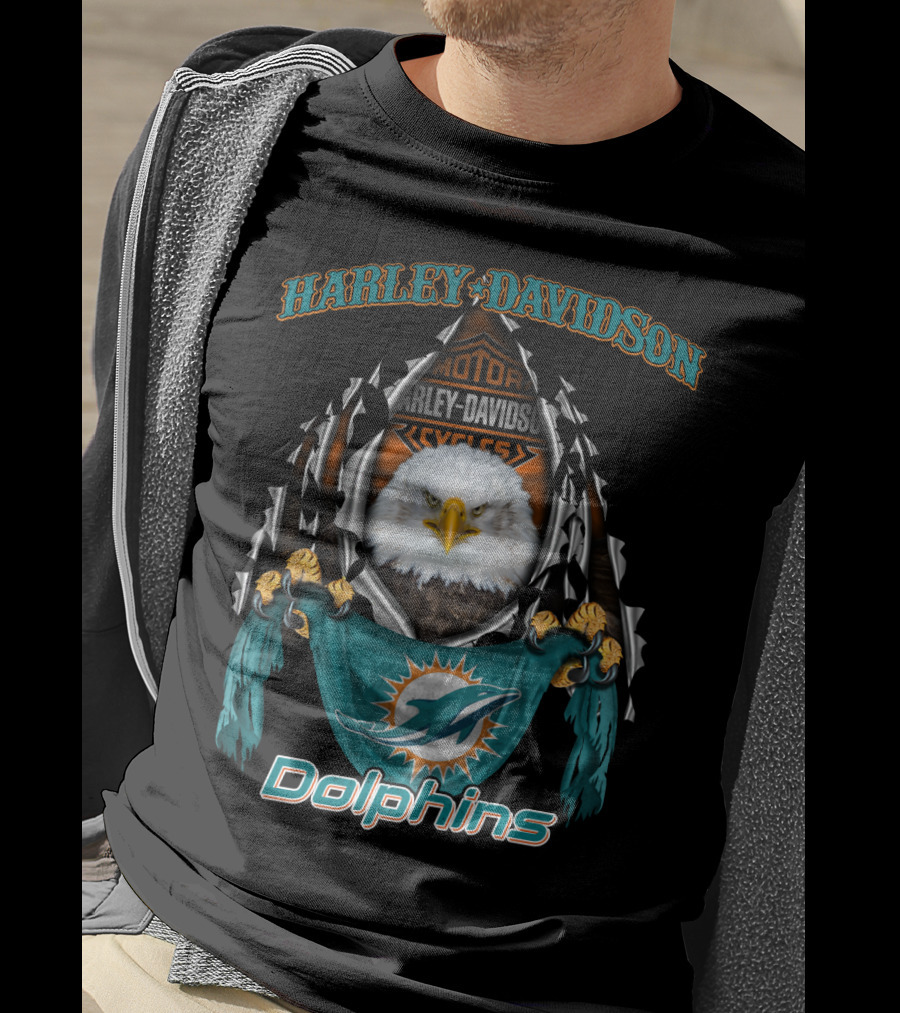 Harley Davidson Motor Cycles Dolphins Miami Nfl 03.31 T-Shirt