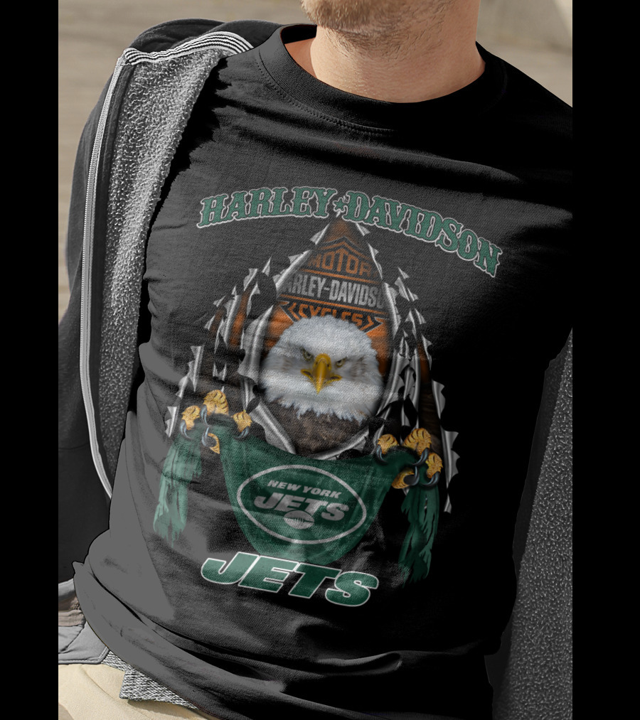 Harley Davidson Motor Cycles New York Jets T-Shirt