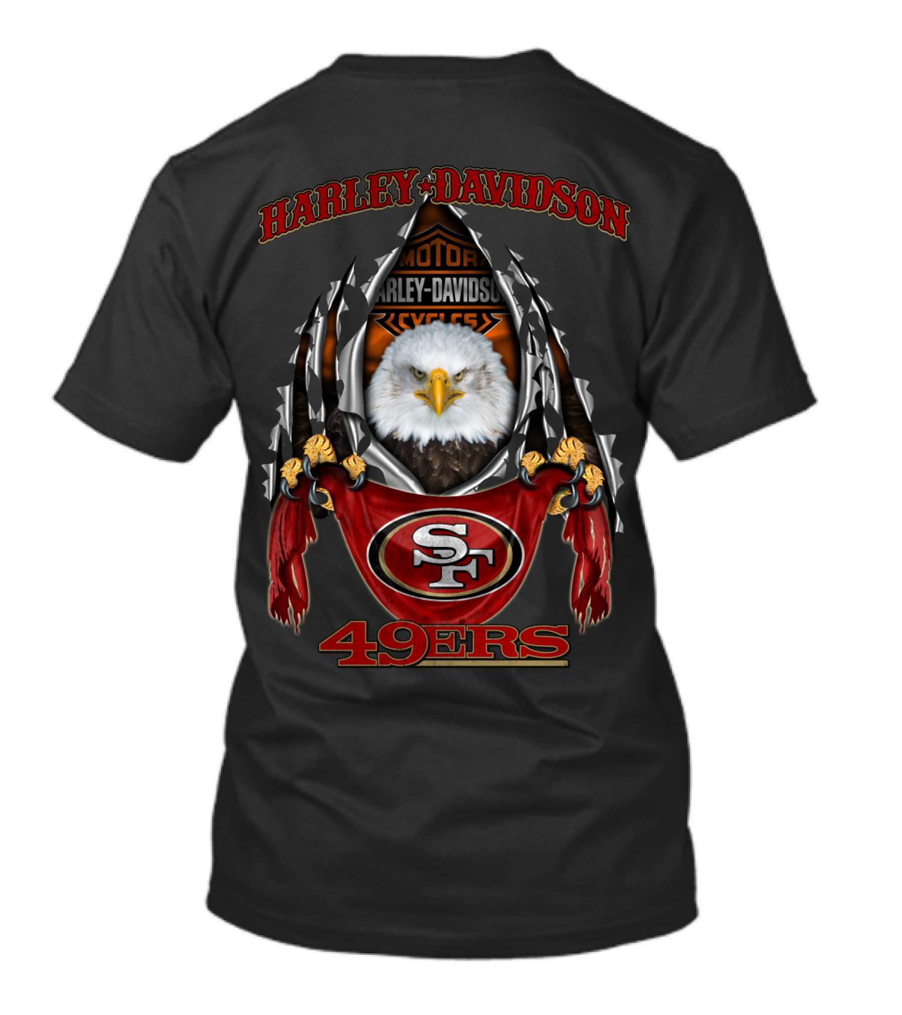 Harley Davidson 49ers Sf Motorcycle Eagle T-Shirt