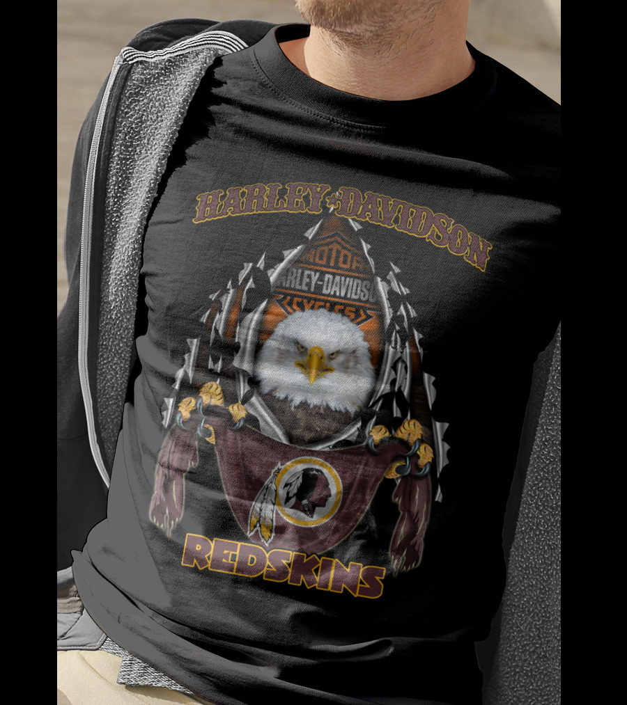 Harley Davidson Motor Cycles Redskins Eagle T-Shirt