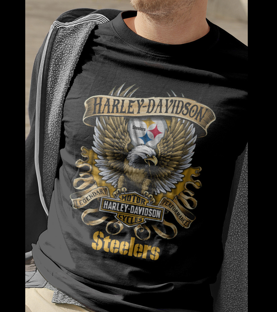 Harley Davidson Legendary Motor Cycles Steelers T-Shirt