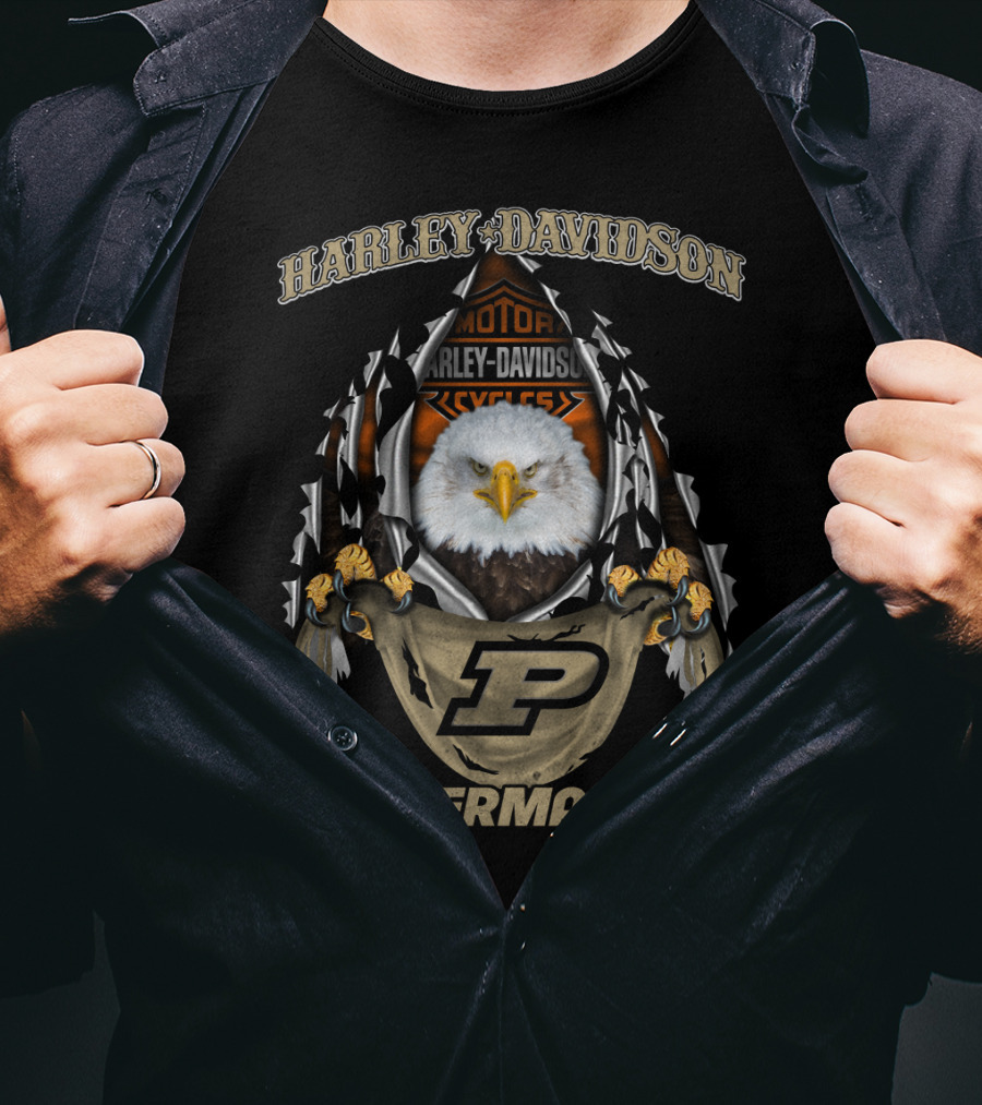 Harley Davidson Boilermakers Purdue P Eagle T-Shirt