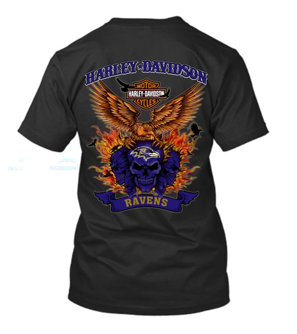 Harley Davidson Motor Cycles Baltimore Ravens 0304 Nfl T-Shirt
