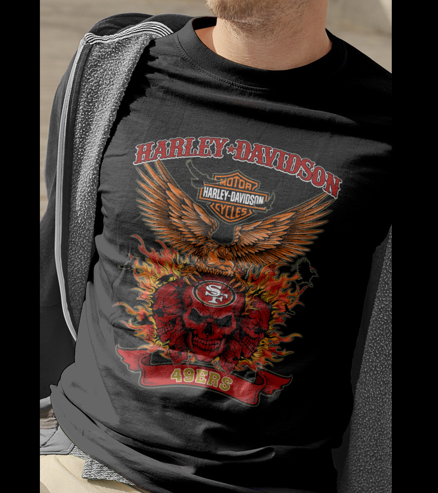 Harley Davidson Motor Cycles 49ers Nfl San Francisco 49ers T-Shirt