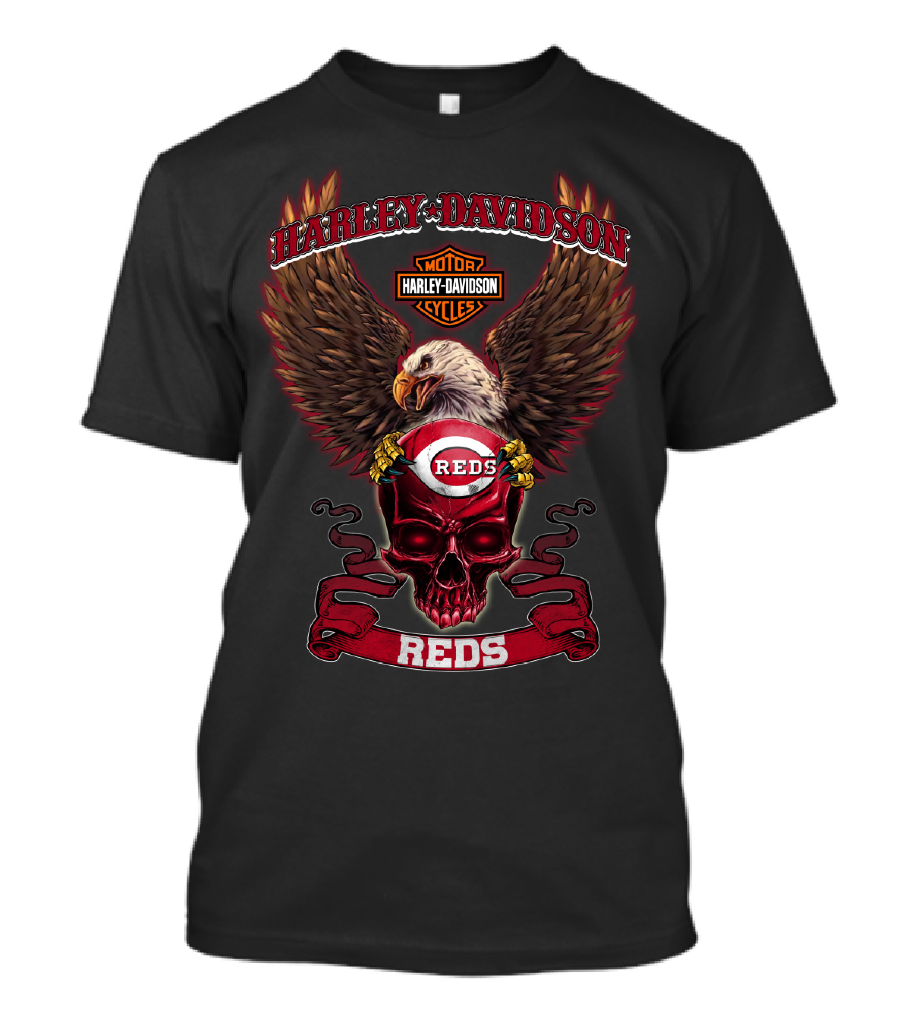 Harley Davidson Motor Cycles Reds Cincinnati Reds T-Shirt