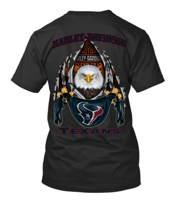 Harley Davidson Motorcycles Eagle Houston Texans T-Shirt
