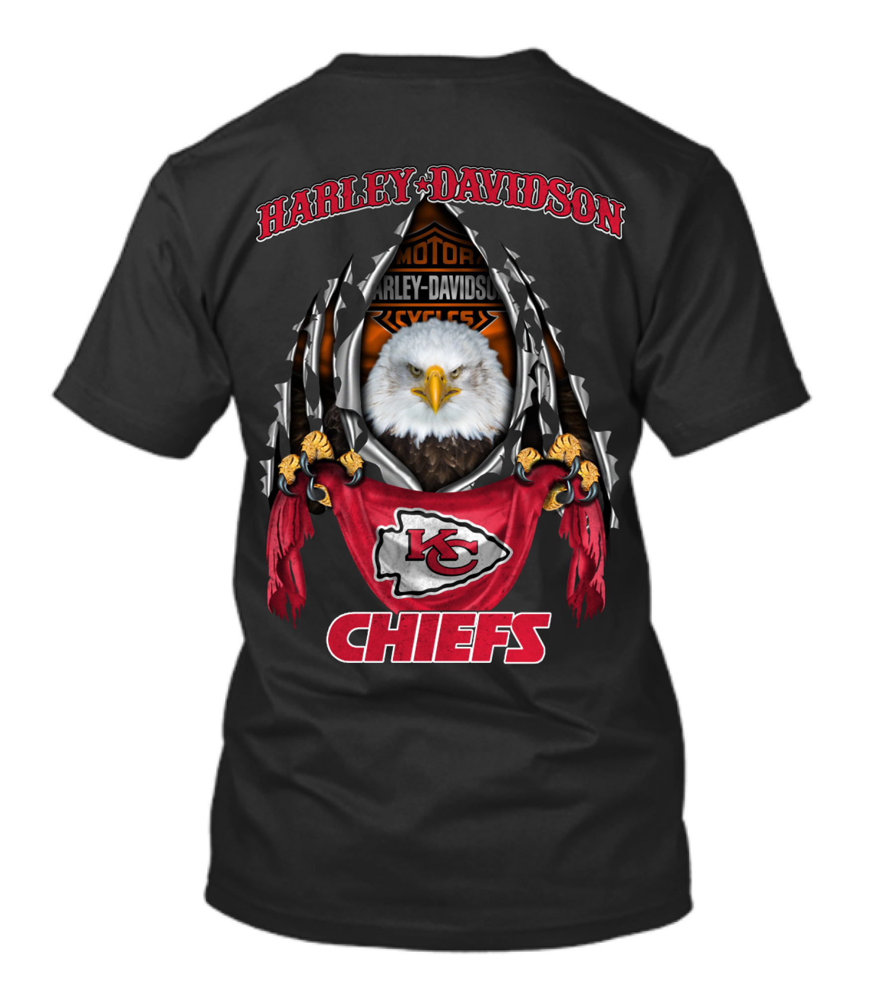 Harley Davidson Motorcycles Eagle Kansas City Chiefs T-Shirt