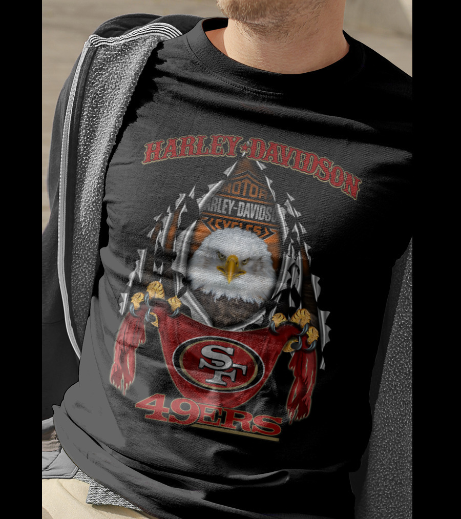 Harley Davidson San Francisco 49ers Eagle Graphic Nfl 84 T-Shirt