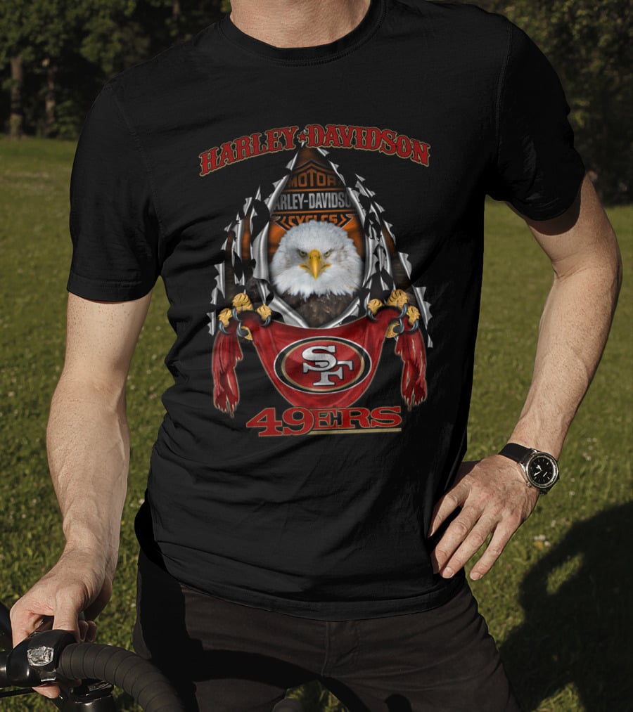 Harley Davidson San Francisco 49ers Eagle Graphic Nfl 84 T-Shirt