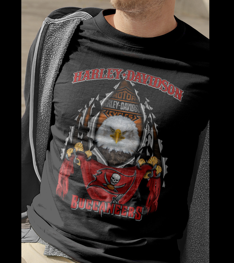 Harley Davidson Buccaneers Eagle 84 Tampa Bay Nfl T-Shirt
