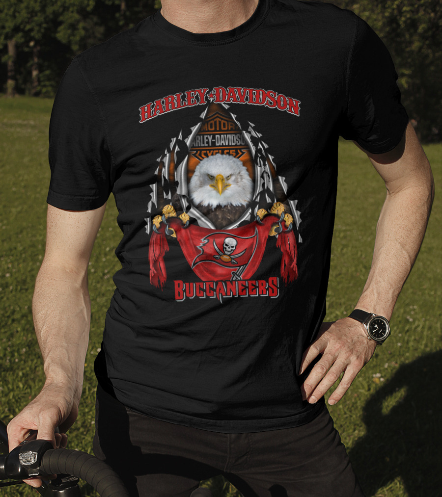 Harley Davidson Buccaneers Eagle 84 Tampa Bay Nfl T-Shirt