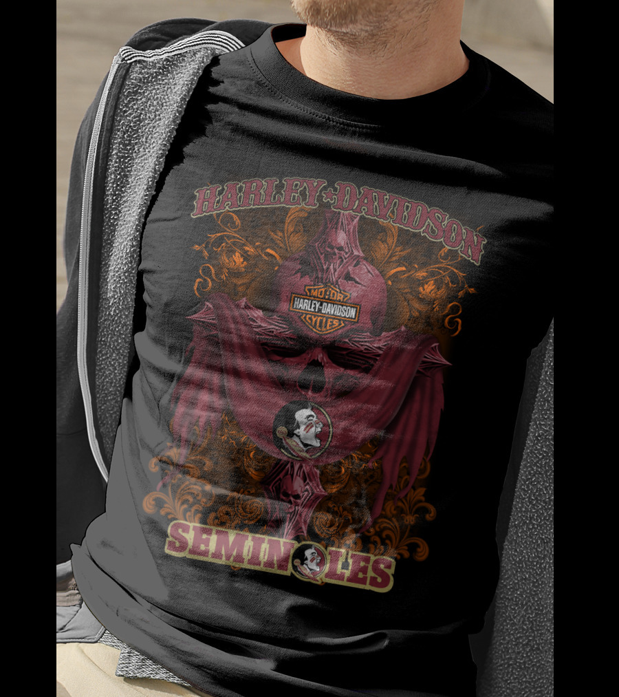 Harley Davidson Florida State Seminoles Motorcycle Cycles T-Shirt