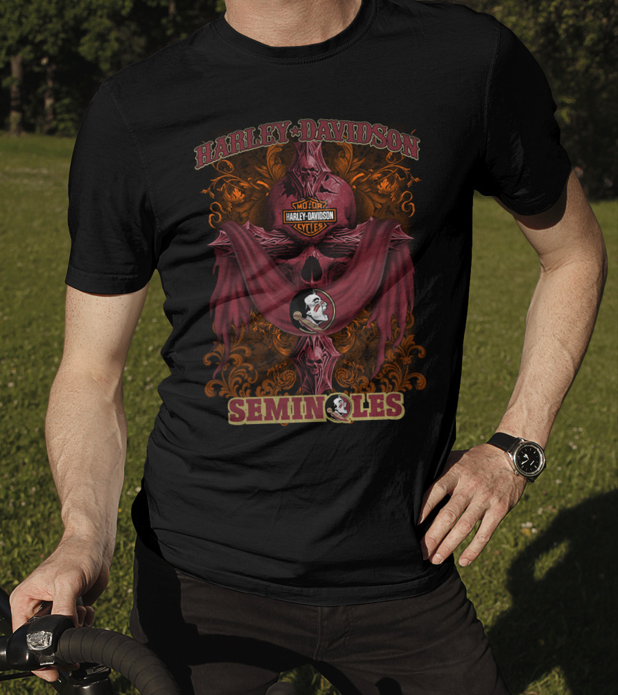Harley Davidson Florida State Seminoles Motorcycle Cycles T-Shirt