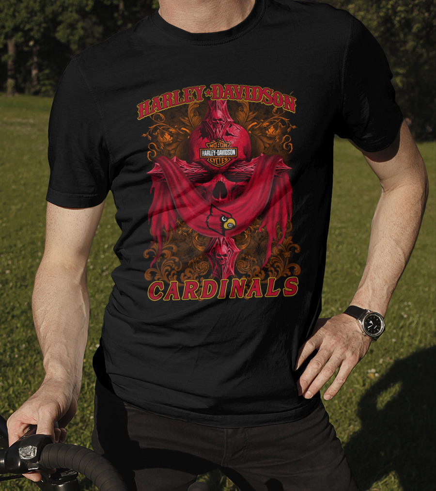 Harley Davidson Louisville Cardinals Motorcycles Ncaa 84 T-Shirt