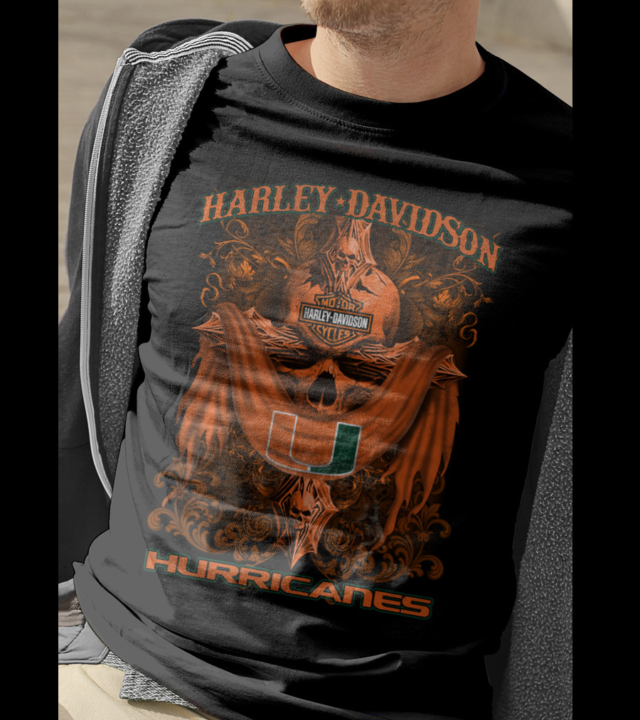 Harley Davidson Miami Hurricanes Ncaa Motorcycles U T-Shirt