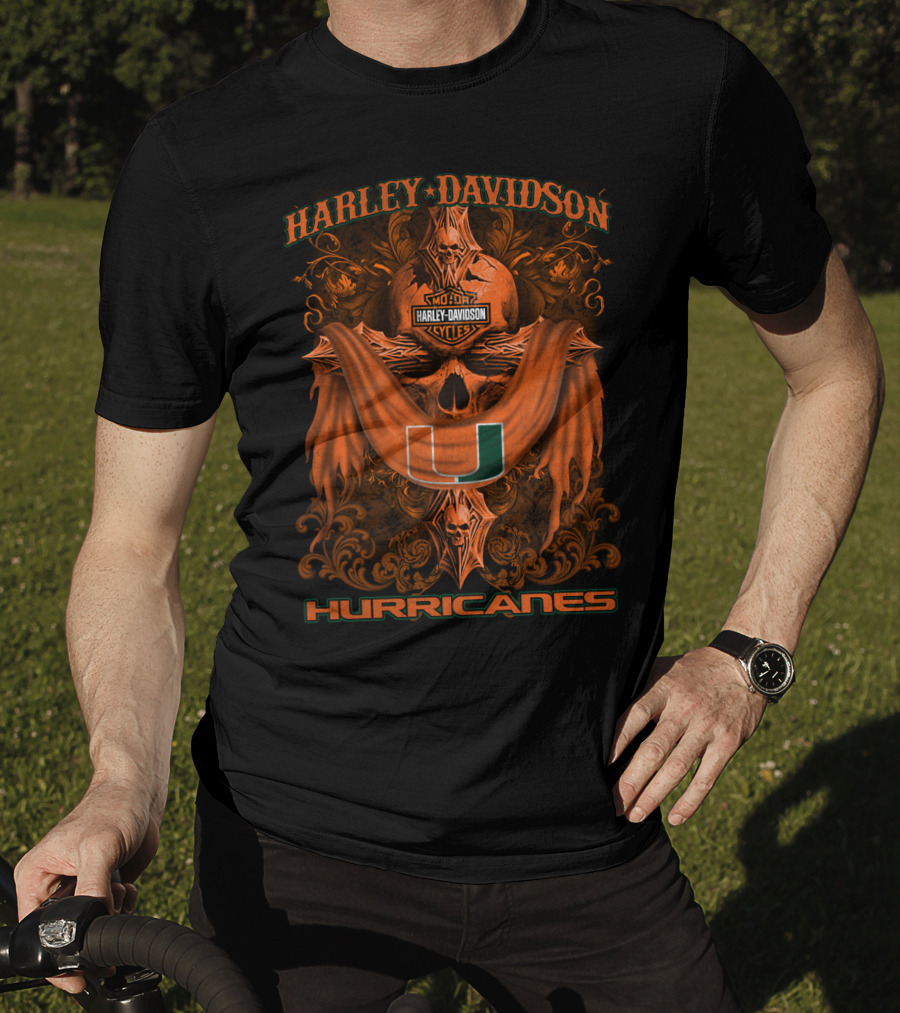 Harley Davidson Miami Hurricanes Ncaa Motorcycles U T-Shirt