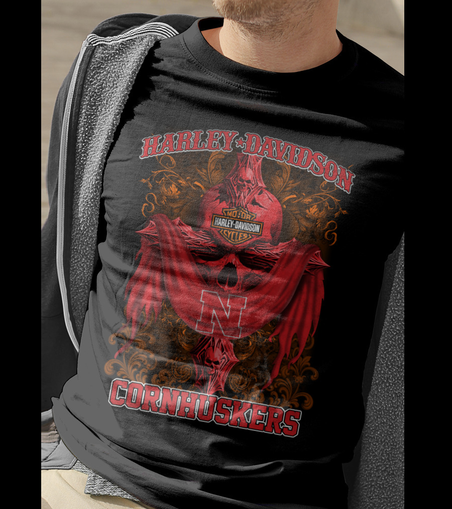Harley Davidson Cornhuskers Nebraska Motorcycles N T-Shirt