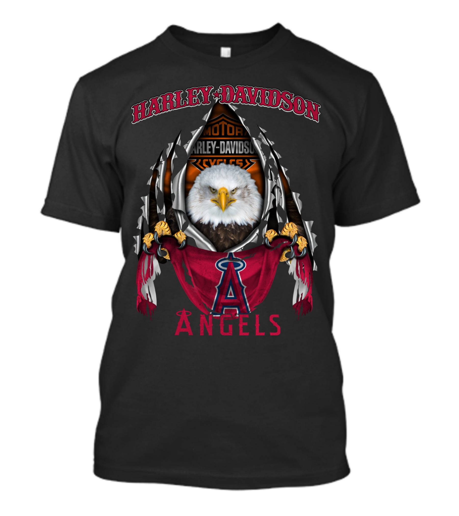 Harley Davidson Los Angeles Angels Motorcycles Eagle T-Shirt