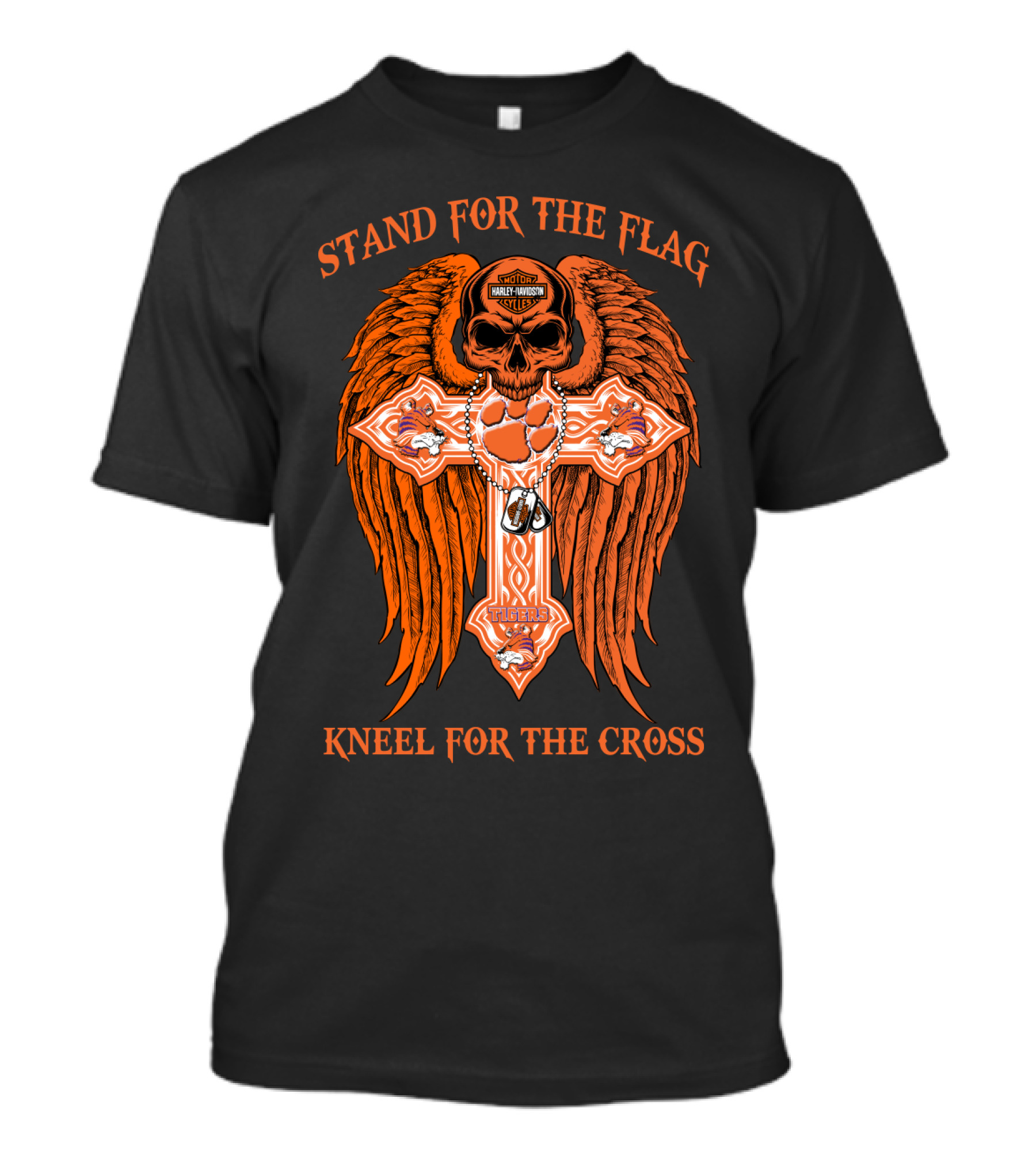 Stand For The Flag Kneel For The Cross Clemson Tigers T-Shirt