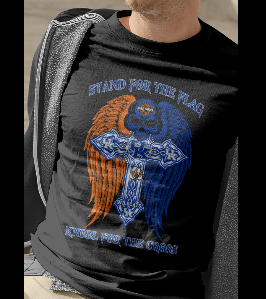 Stand For The Flag Kneel For The Cross Kentucky Wildcats T-Shirt