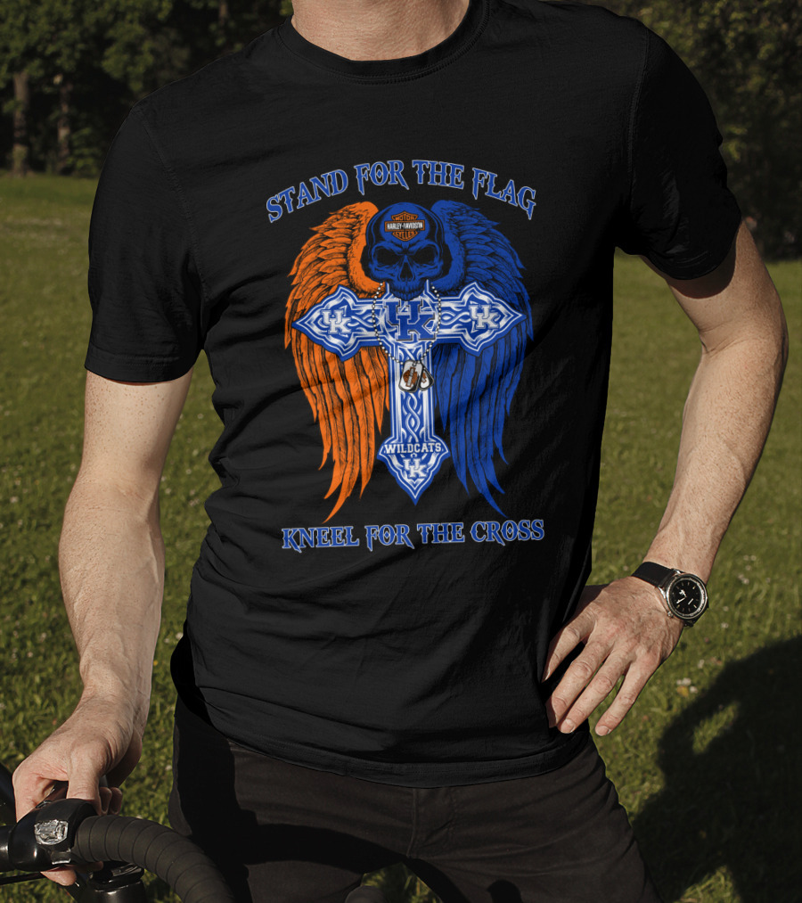 Stand For The Flag Kneel For The Cross Kentucky Wildcats T-Shirt