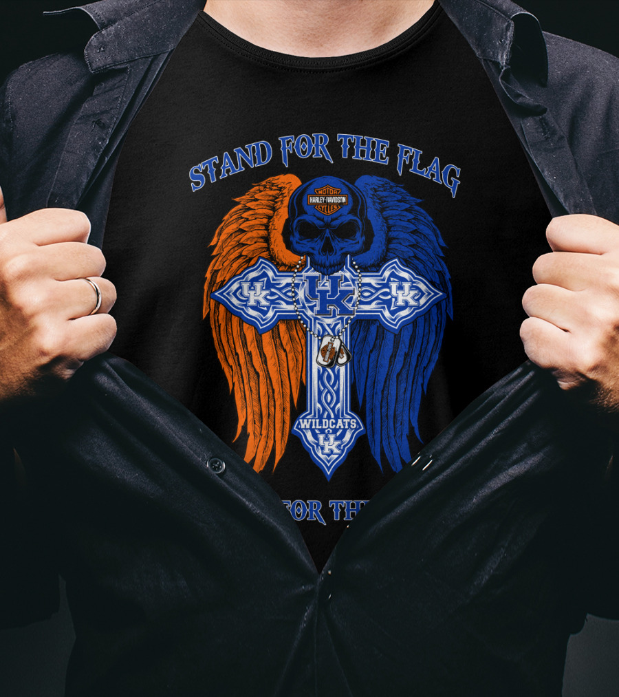 Stand For The Flag Kneel For The Cross Kentucky Wildcats T-Shirt